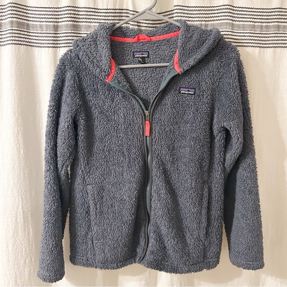 Patagonia Kids' Los Gatos Fleece Full Zip with Hood Grey and Pink
